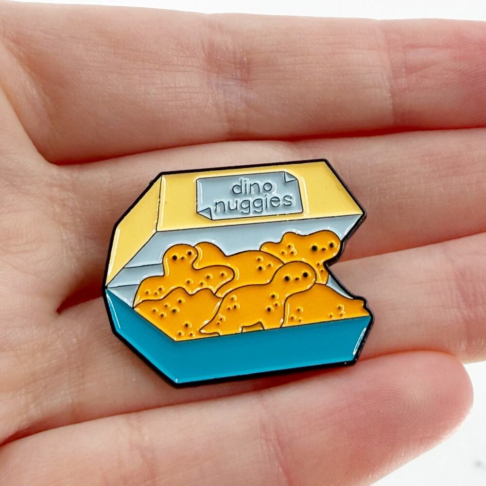 Dino Nuggies Chicken Nuggets Soft Enamel Pin Cute Foodie Lapel Badge Gift